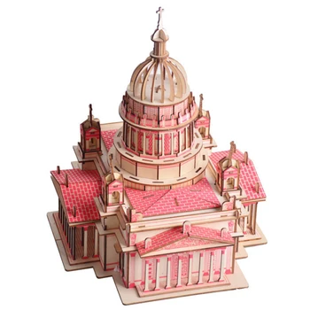 

DIY Model toys 3D Wooden Puzzle Issa Kiev Wooden Kits Puzzle Game Assembling Toys Gift for Kids Adult P47