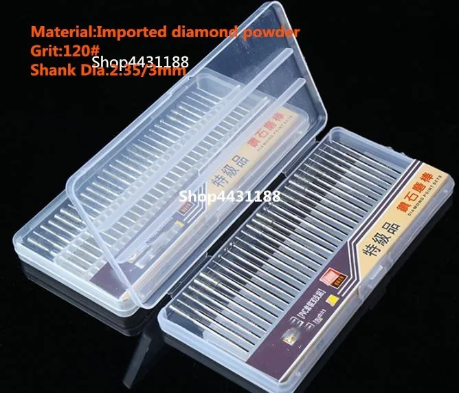 30Pcs/set Imported Diamond Point Burr Bits Drill Head Accessories Needle Tip Grinding Alloy Cylindrical Ball 2.35/3.0mm Shanks |