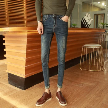 

Spring New 2020 Jeans Men Korean Full Length Denimm Pants Men Simple All Match Slim Fit Casual Mens Skinny Jeans Trousers 33-28