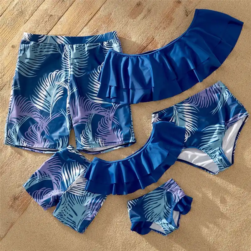 family matching swimsuits with baby
