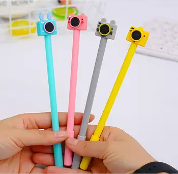 

Kawaii Cute Camera Design Gel Pen School Supply Student Stationery Black Ink Soft Handle Kids Girls Gift Pen 0.35mm