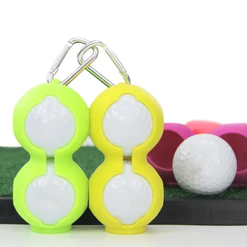 

2Pcs Silicone Golf Ball Protective Cover Soft Waist Holder Sleeve storage Bag with Carabiner Holder Keyring Golfing Accessories