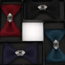 Свадебный галстук-бабочка, модный мужской галстук-бабочка для жениха, Коктейльные, вечерние, банкетные аксессуары, трендовый, хрустальный, хлопок, деловой галстук-бабочка, подарки ручной работы