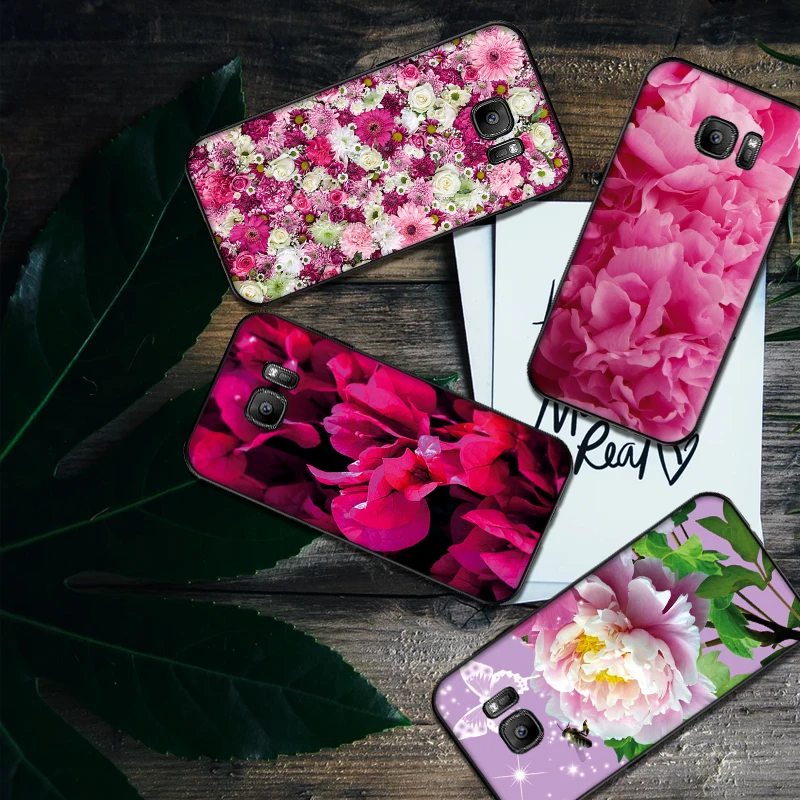 for Samsung M10 M20 M30 S6 S7 Edge S10 S9 S8 PLUS Plus Cover Peony Daisy Cactus | Мобильные телефоны и аксессуары