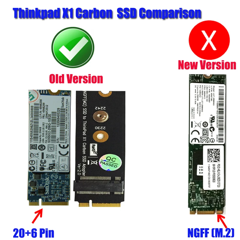 M.2 NGFF SATA подключения по шине CAN ключ B SSD HDD адаптер Райзер 20+ 6 Pin SSD конвертер карты для lenovo Thinkpad X1 углерода Поддержка 2230 2242 M.2