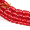Imite les perles de tambour de corail rouge, perles d'espacement amples de haute qualité pour la fabrication de bijoux, accessoires de boucles d'oreilles de Bracelet à faire soi-même, brin de 15 pouces ► Photo 3/6