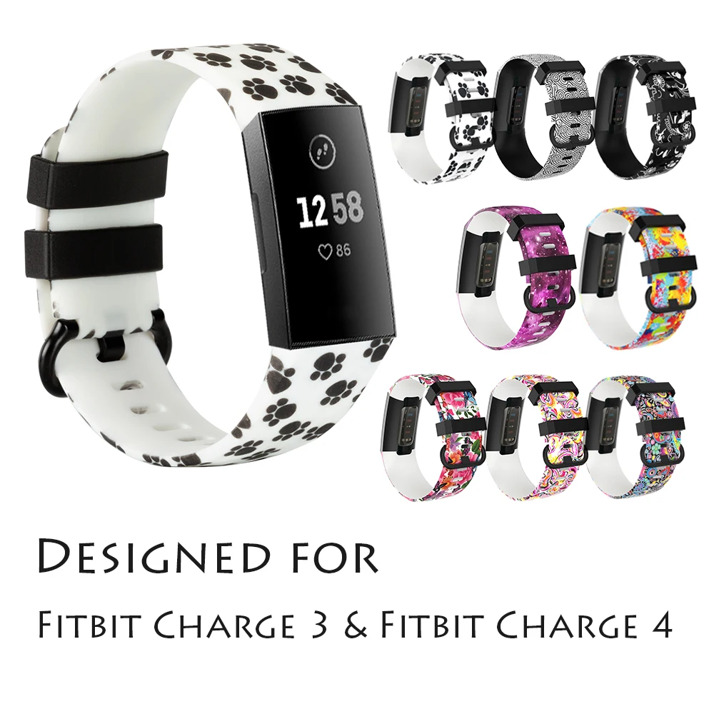 Спортивный ремешок для Fitbit Charge 3 4 Band силиконовый сменный браслета