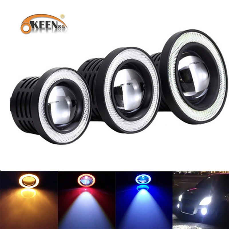 2pcs Car COB 1200LM 30W Light LED Fog Light White Angel Eye DRL Driving Projector Signal Bulbs Fog Lamps Auto Tuning Car Lamp 2pcs Car COB 1200LM 30W Light LED Fog Light White Angel Eye DRL Driving Projector Signal Bulbs Fog Lamps Auto Tuning Car Lamp