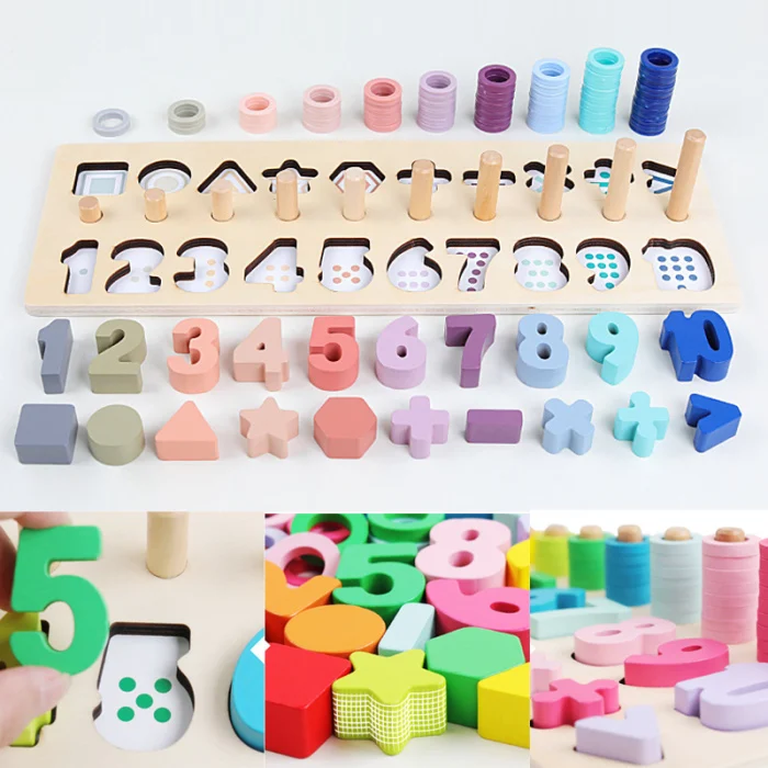 Горячие Дошкольные Детские математические игрушки граф геометрическая форма познания матч деревянный монтессори игрушка MVI-ing