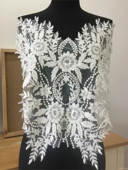 

1Piece High-end Delicate 3D Embroidered Bridal Dress Wedding Decorative Sewing Boutique Lace Applique Trim Craft