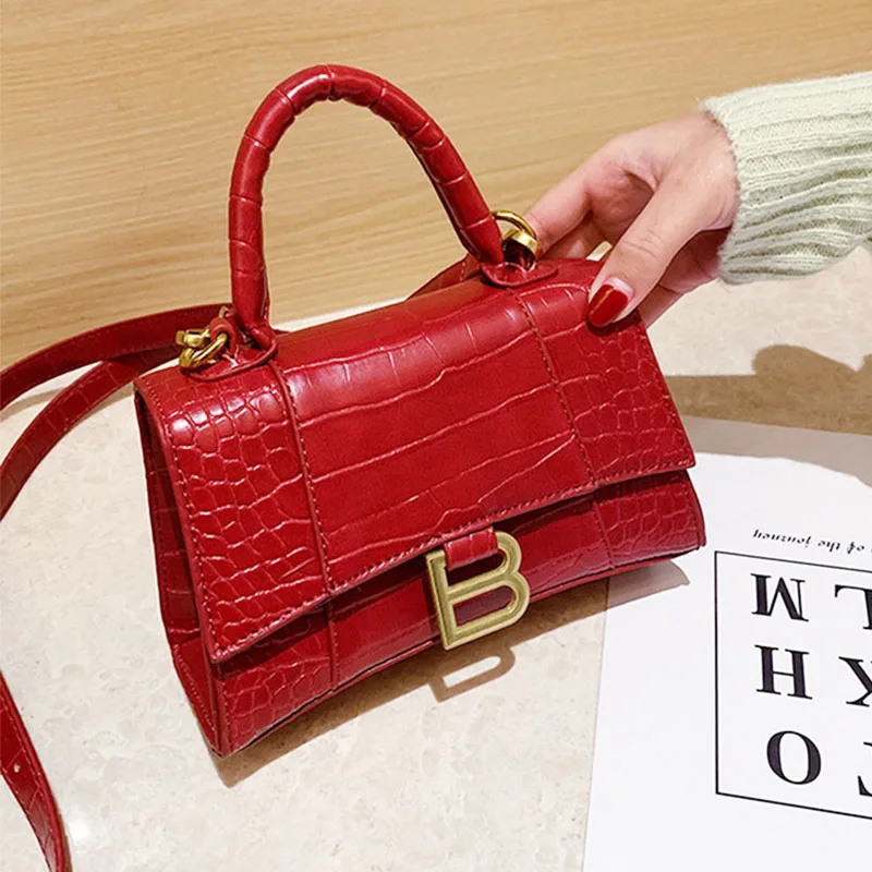 

Leather Totes Bag Luxury Handbags Women Bags Designer Solid Color Stone Pattern Crossbody Messenger Bag Female Purse
