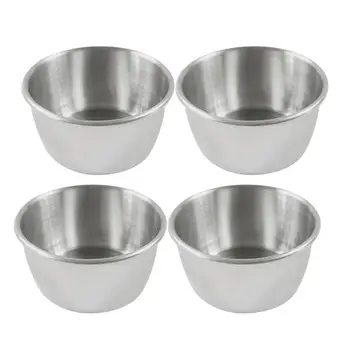 

4pcs Stainless Steel Hot Pot Dipping Bowl Small Sauce Cup Seasoning Dish Saucer Appetizer Plates Sauce Container for Restaurant