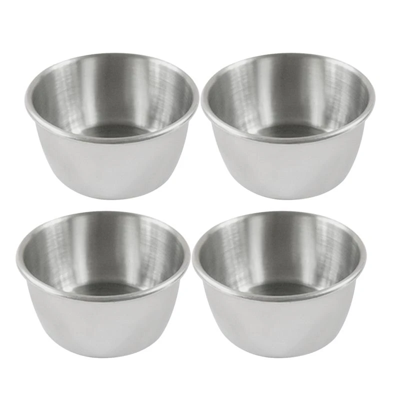 4pcs Stainless Steel Hot Pot Dipping Bowl Small Sauce Cup Seasoning