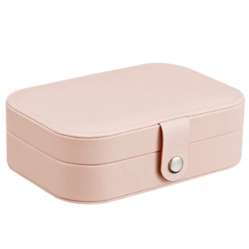 

Korean Style Fresh And Simple Girl Earrings Plate Jewelry Box Protable Leather Earrings Ring Multi-Function Jewelry Storage Box