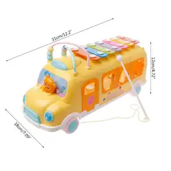 Классический Ксилофон игрушечный школьный автобус с фигурный сортер музыкальные транспортные средства детская игрушка для малышей Дети