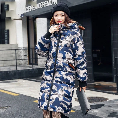 

New Design 2020 Winter Thicken Wadded Jacket Women Parka Long Hooded Print cotton Padded Coats Female Plus Size LX966