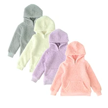 Sweat shirt à capuche pour enfants et adolescentes, manteau en polaire berbère, vêtements d'automne