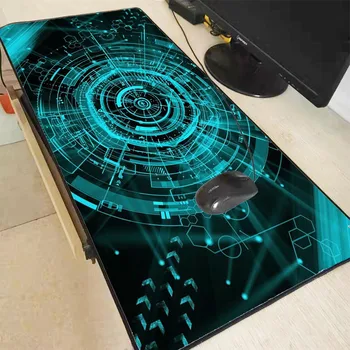 

ZSUXTC Blue Texture Background Anime Gaming Mouse Pad RGB LED Lighting Colorful Mousepad Mouse Mat Keyboard Mice Mat
