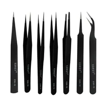 Нержавеющая сталь точный ESD без статического электричества пинцет с острыми концами-носок локоть демонтировать электронные инструменты для ремонта Птичье гнездо гребень для волос Cl