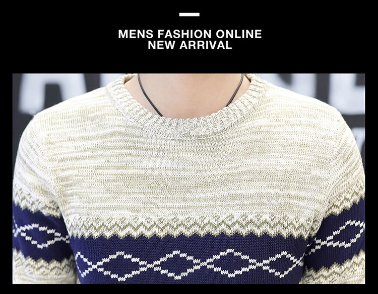 Осенний повседневный мужской свитер с круглым вырезом, Мужской пуловер, Вязанная одежда, мужские свитера, пуловеры, пуловер для мужчин, M-3XL