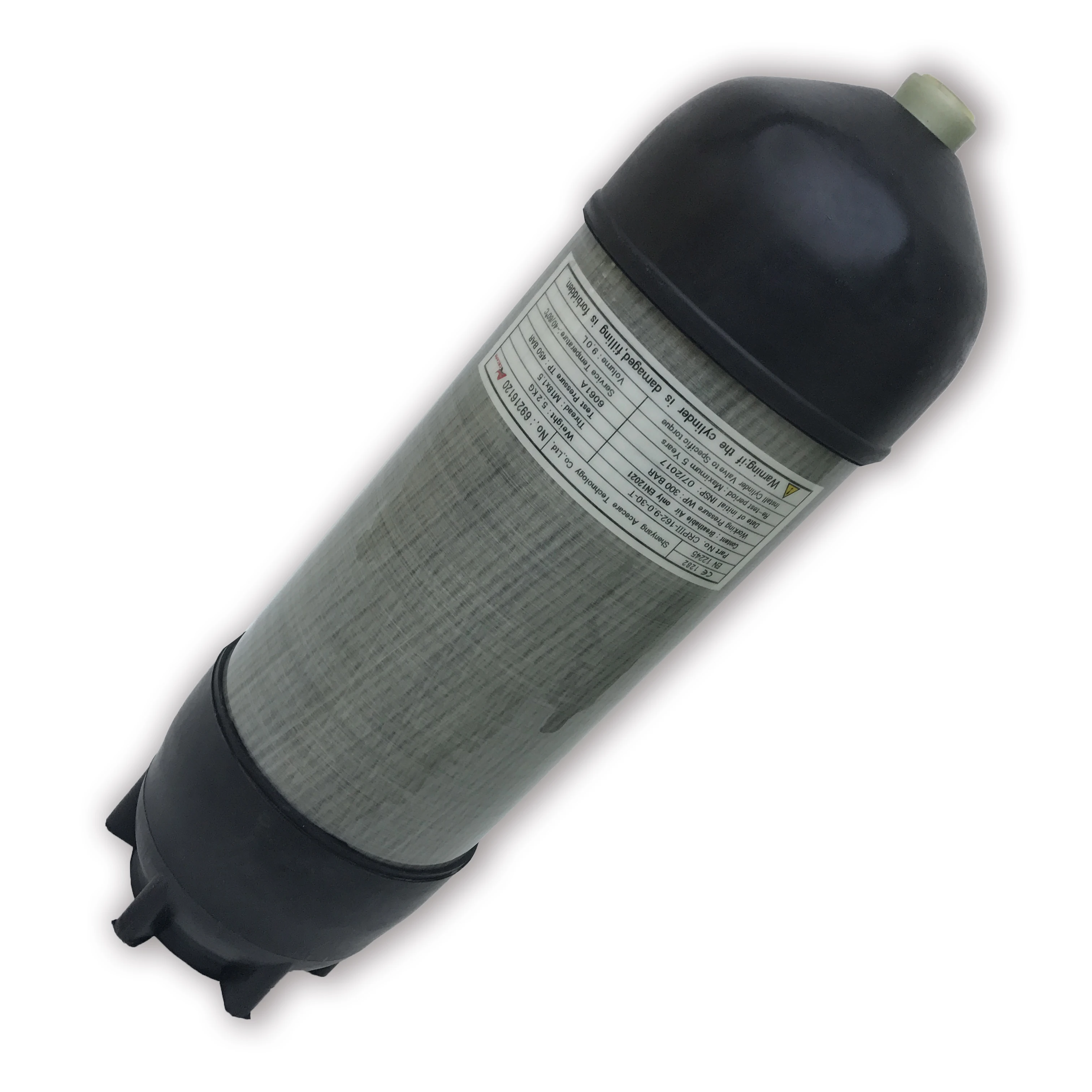 Acecare 3l/6,8 l/9l hpa Kohle faser zylinder 300bar/4500psi/30mpa mit Gummistiefel schutz für Tauch-Rebreather