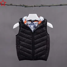 Осень-зима, стиль, детский пуховый хлопковый жилет тонкий детский жилет с капюшоном однотонная верхняя одежда