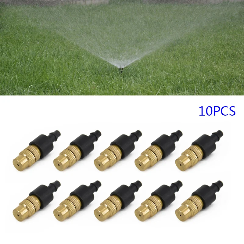 10pcs Misting Nozzles Adjustable Brass Spray Misting Nozzle 6.5mm