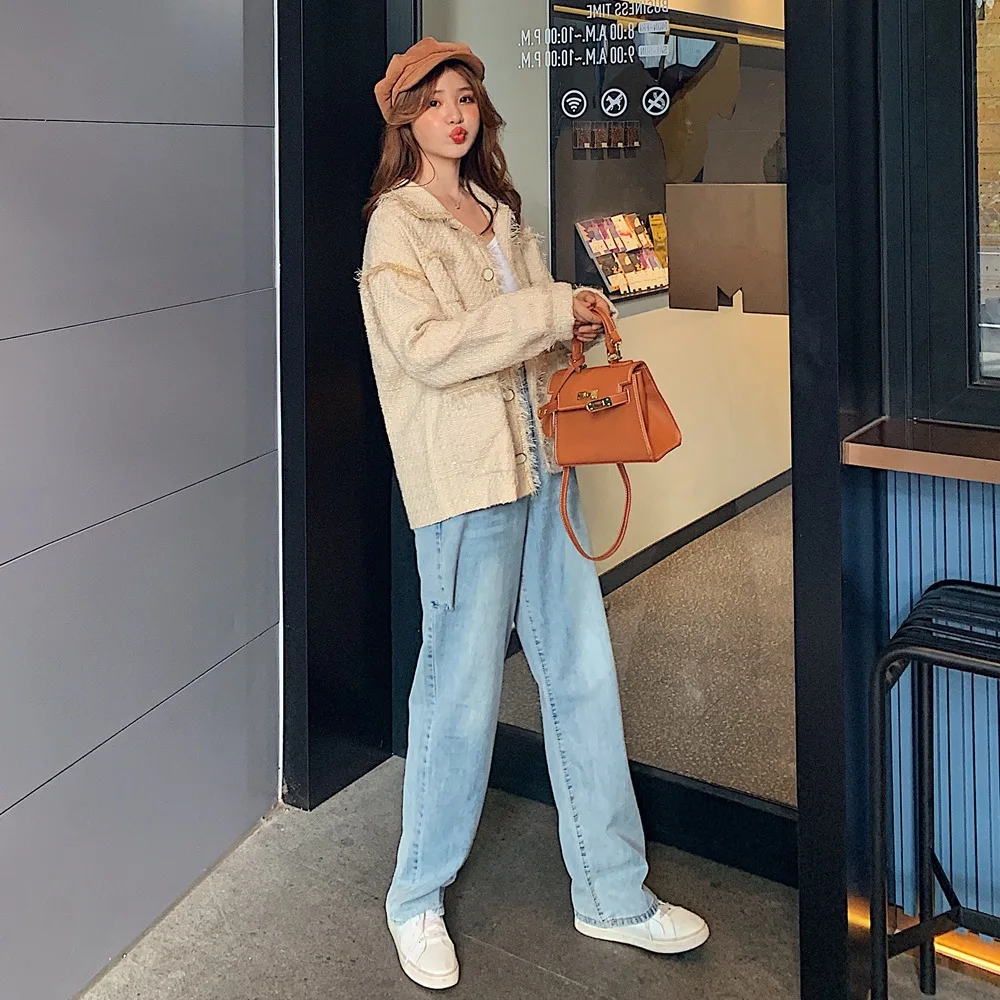 

Photo Shoot 2019 Autumn New Style Fashionable CHIC Wind WOMEN'S Dress Retro Graceful Pocket Fold-down Collar Flash Suit Jacket