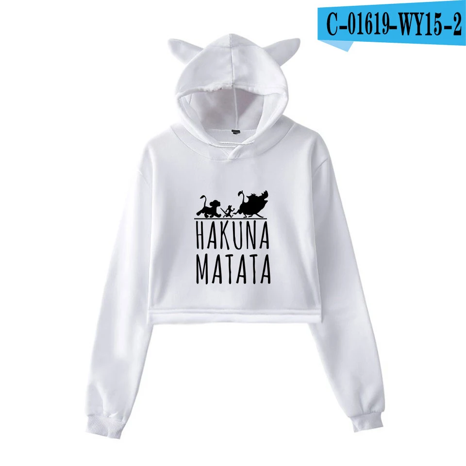 Король Лев Simba фильм саундтрек Акуна Матата принт модный тренд кошачьи уши Топ женские толстовки Толстовка сексуальная одежда XXL - Цвет: picture color