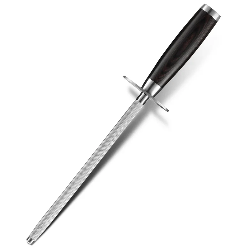 

XINZUO Knife Sharpener Rod High Carbon Stainless Steel Sharpener Stick Knife Grinder Kitchen Accessories with Ebony Handle