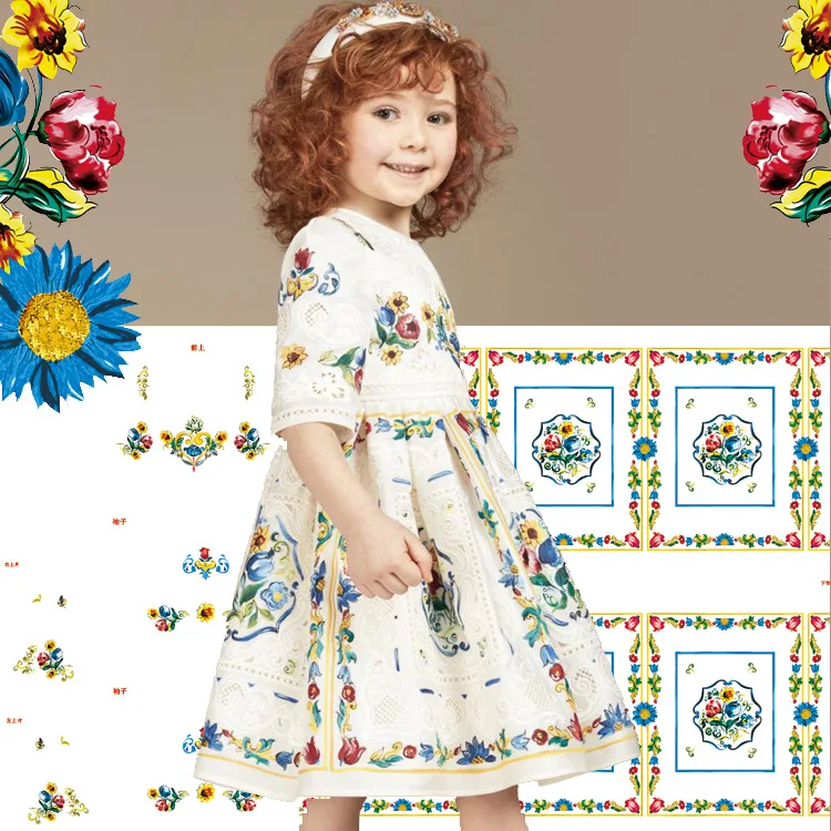 

Printed children's clothing fabric early spring new jacquard bank children's digital printing fabrics exquisite fashion fabric