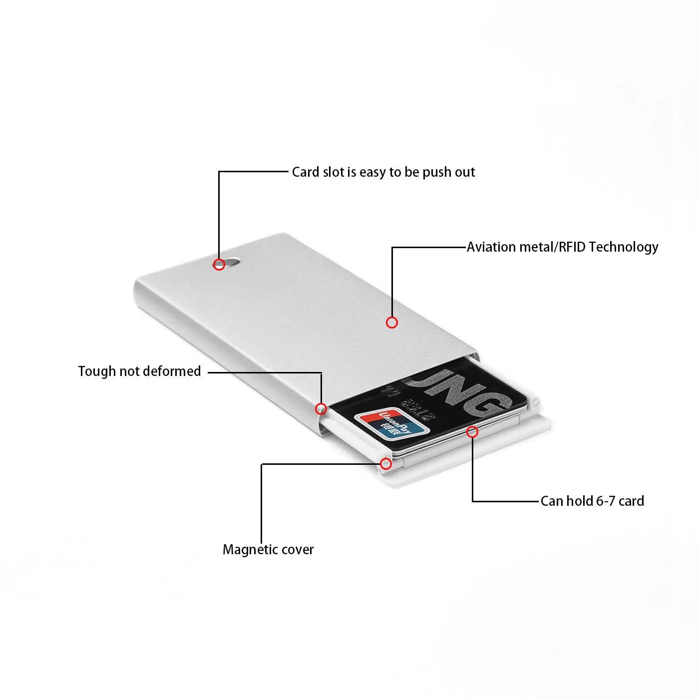 Кошелек мужской короткий металлический с Rfid защитой и отделением для