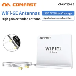 Antena sem fio com alto ganho 5dbi, banda tripla 2.4 + 5 ghz sma omnidirecional 1.5m, antena base para adaptador ax210 do roteador ax200