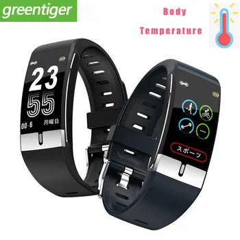 

E66 Fitness Tracker Bracelet Body Temperature ECG Smart Bracelet Heart Rate Monitor Smart Watch Music Control smart Band PK T1