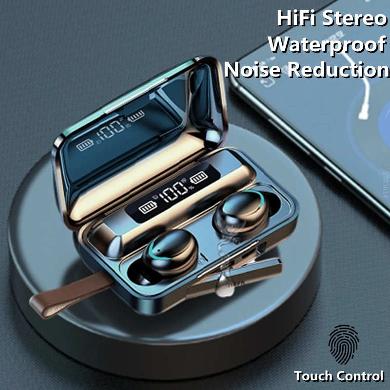 New F9 TWS Bluetooth 5.1 Earphones Wireless Headphone 9D Stereo Sports Waterproof Earbuds Headsets With Microphone F 9 | Электроника