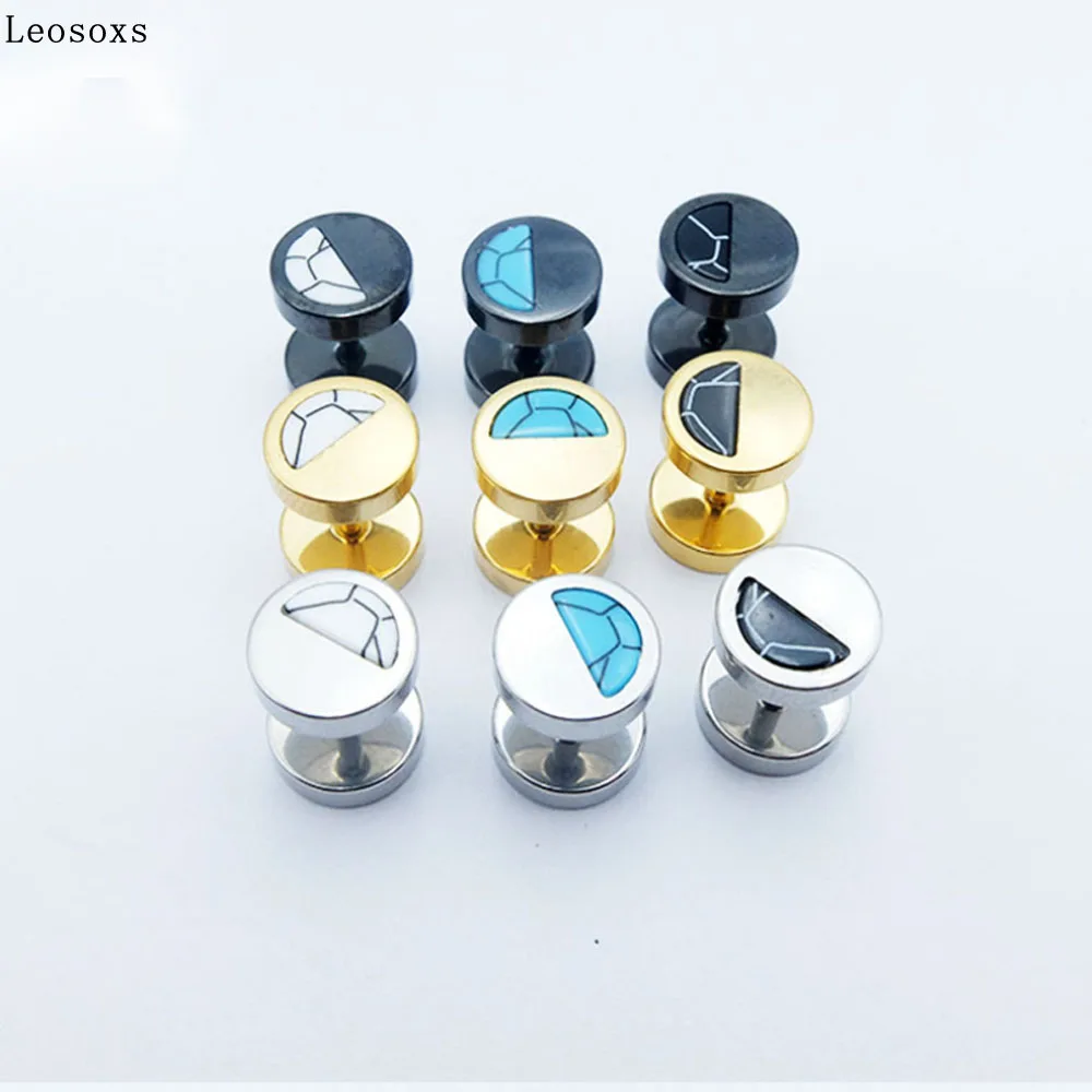 

Leosoxs 1 Pcs European and American Fashion Simple Titanium Steel Stud Earrings