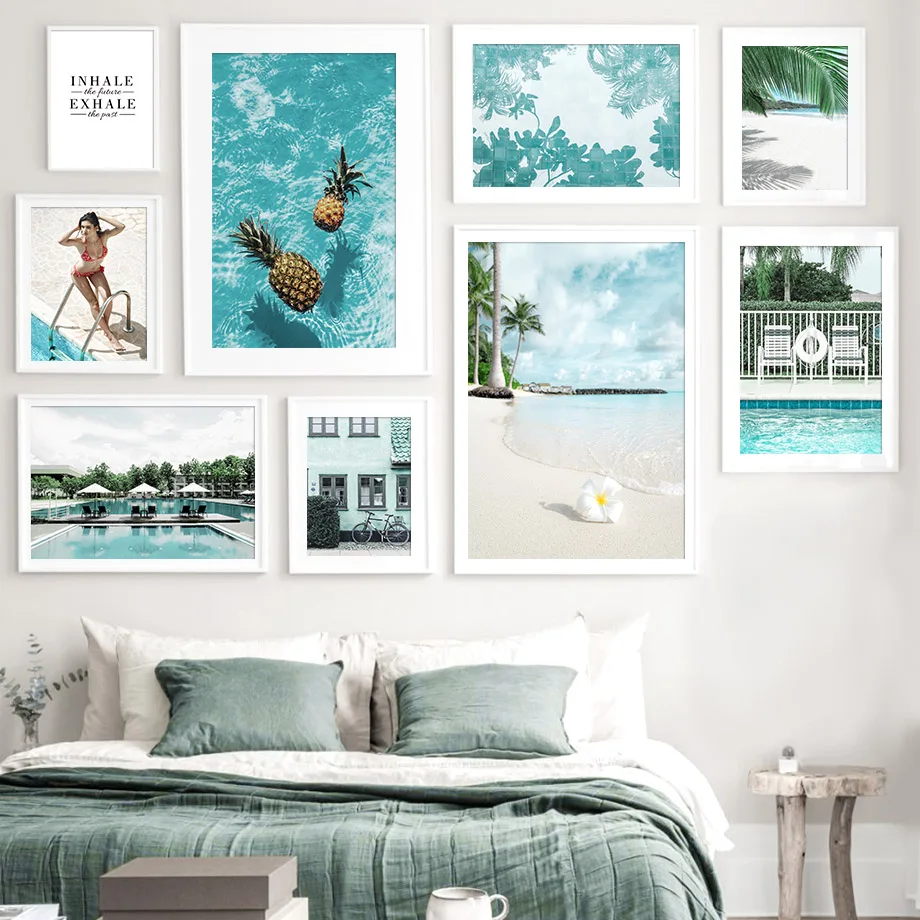 Sea-Beach-Pineapple-Girl-Swimming-Pool-Nordic-Posters-And-Prints-Wall-Art-Canvas-Painting-Wall-Pictures (2)