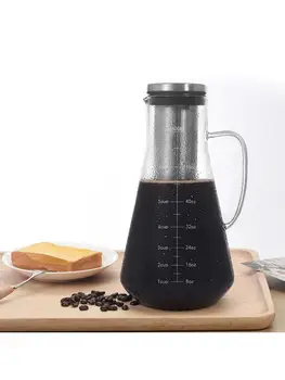 

1600ml Large Capacity Coffee Pot with Scale Stainless Steel Flter High Borosilicate Glass Cold Extract
