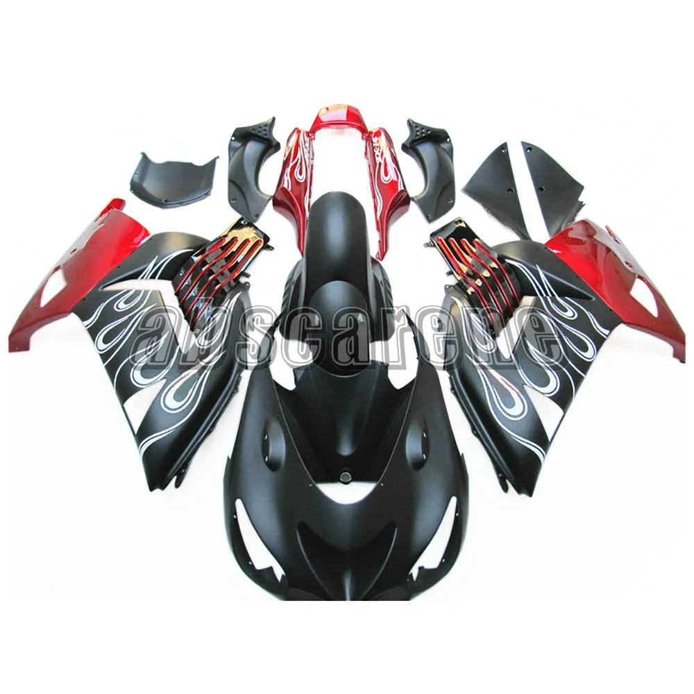 Full Fairings for Kawasaki ZX-14R 2006 2007 2008 2009 2010 2011 ZX 14R Injection ABS Plastic Motorcycle Grey White Flames Red | Автомобили