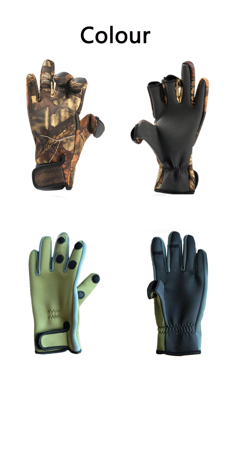 Уличные Зимние перчатки для рыбалки, водонепроницаемые перчатки с тремя пальцами, противоскользящая альпинистская перчатка, перчатки для походов, кемпинга, верховой езды
