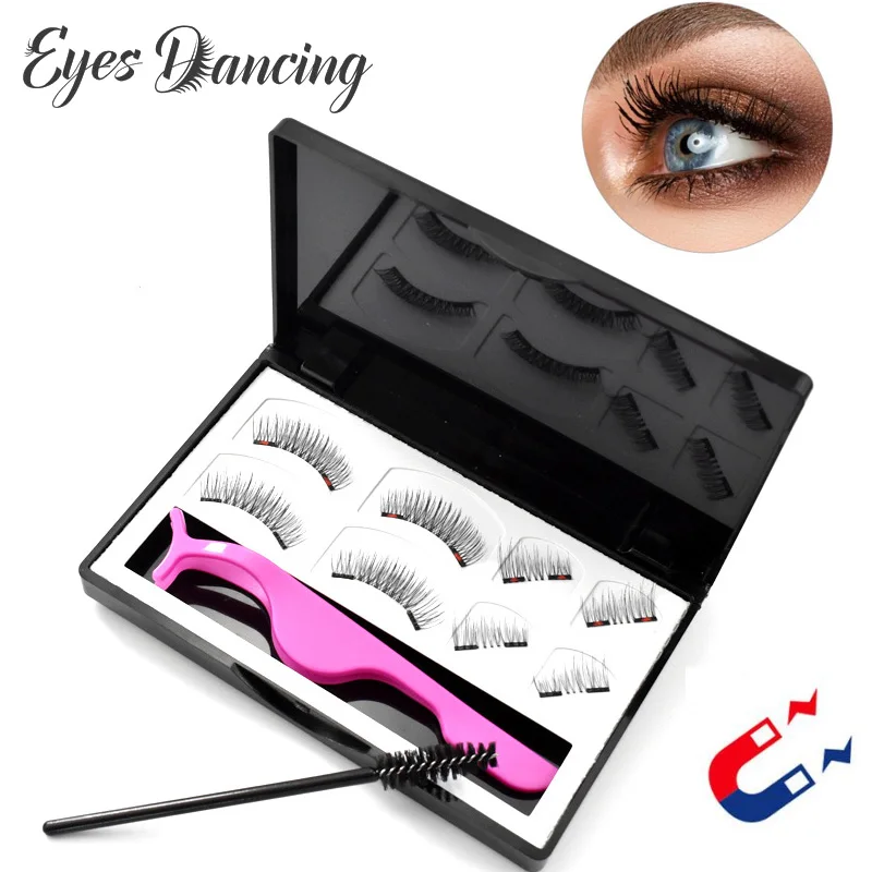 

Eyes Dancing Magnetic Eyelashes with Tweezer & Eyelashes Brush Sets Makeup Long Lasting Lashes Extension Tools Magnet Lashes