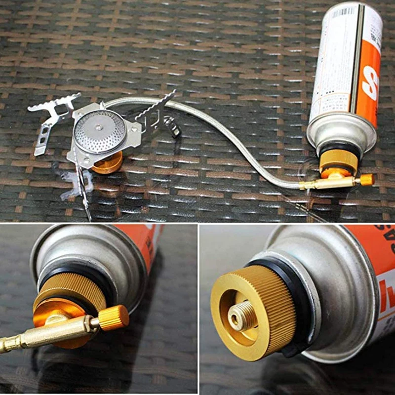 

3 PCS Camping Gas Stove Adapter Stove Connector for Screw Gas Cartridge Head Conversion Nozzle Bottle Type
