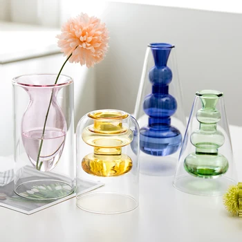 

Transparent Glass Hydroponic Vase Nordic Decoration Home Vases for Flowers Home Decoration Accessories Modern Glass Terrarium