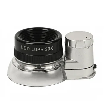 

Jewelry Ring Practical Coins Portable Lightweight LED Light Diamonds Magnifier 20X Clearer Durable Appraisal