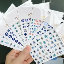 10pcs Color Eye Nail Art Sticker Eye Series Press on Nails Stickers for Nails Art Decorations Nail Manicure Tattoos Foil Decals