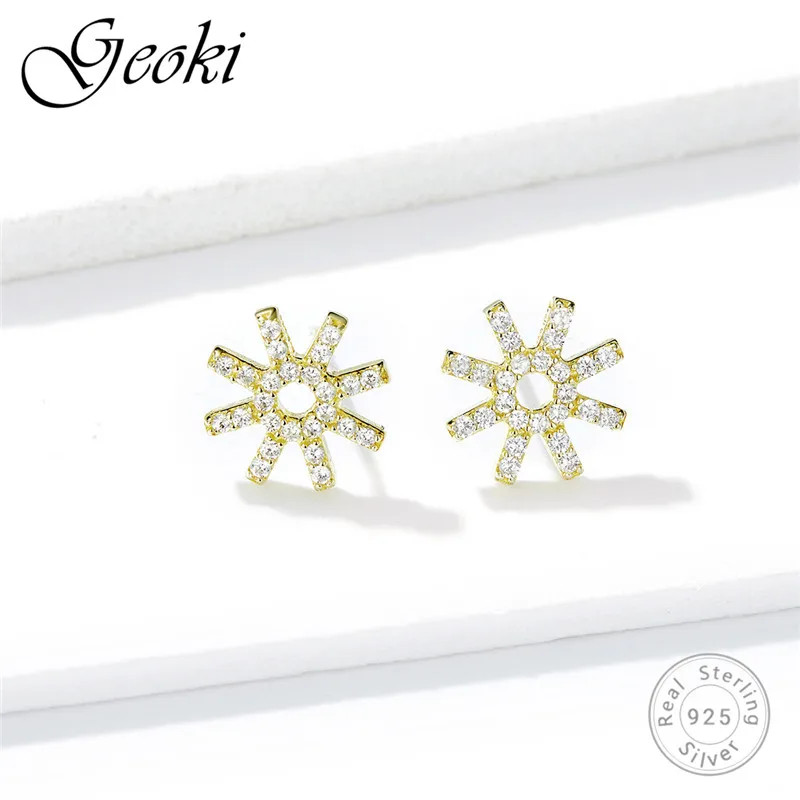 

Geoki 925 Sterling Silver Cute Fairy Ocean Fish Girl Shaped Stud Earrings Original S925 Mermaid Earrings for Women Luxury