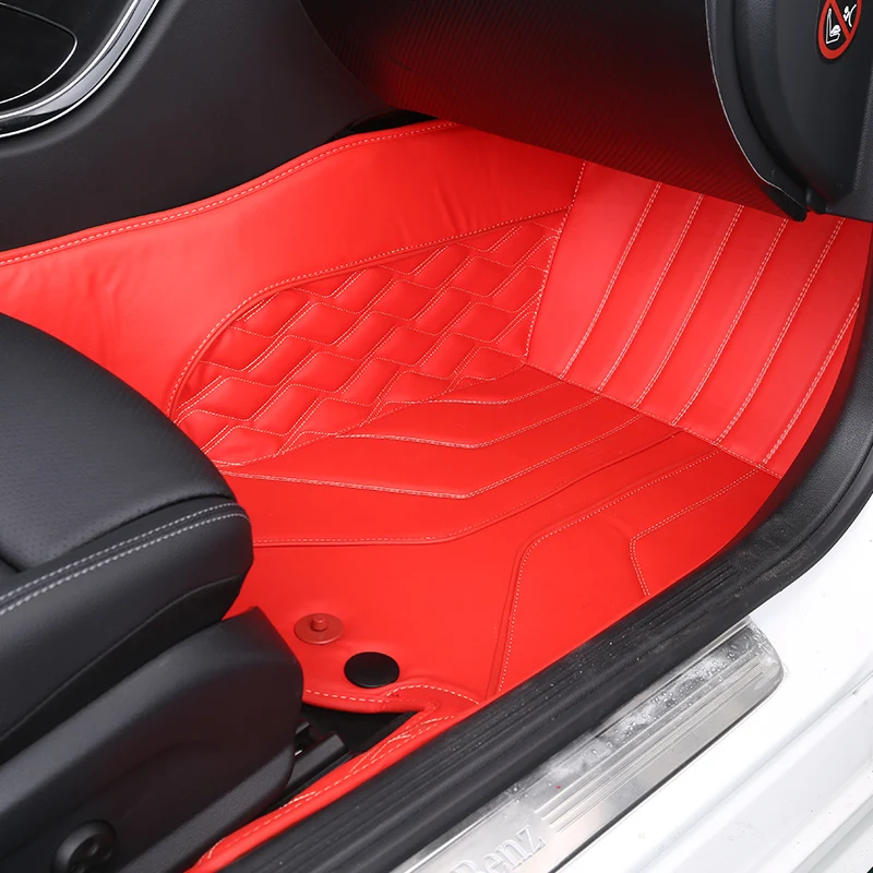 Leather foot mat For Mercedes w205 amg coupe  two doors / interior trim c63 mercedes c class accessories w205 Mercedes amg coupe
