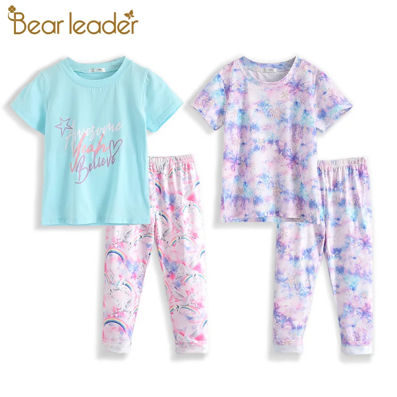 Bear Leader/детский пижамный комплект для маленьких девочек и мальчиков Повседневная