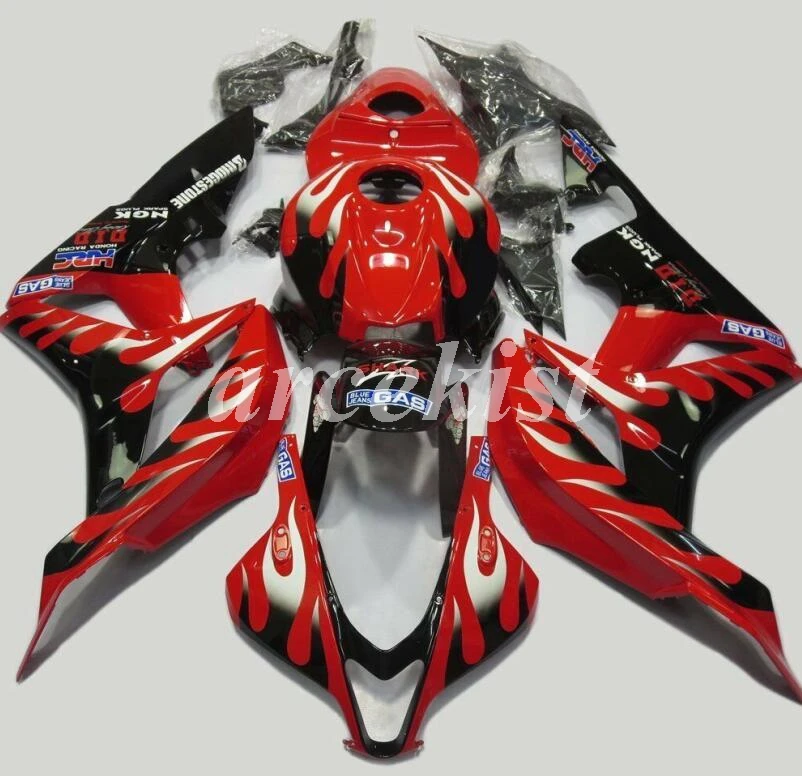 

OEM quality Injection Mold New ABS Fairings set Fit for HONDA CBR600RR 07 08 F5 CBR600 2007 2008 Full fairing red black Flame