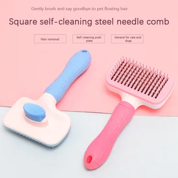

Benepaw Self Cleaning Dog Brush Slicker Massage Particle Pet Comb For Dogs Cat Shedding Mats Tangled Hair Dander Dirt Removing